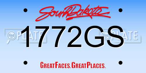 1772GS South Dakota License Plate