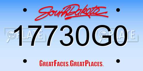 17730G0 South Dakota License Plate