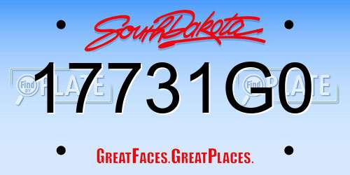 17731G0 South Dakota License Plate