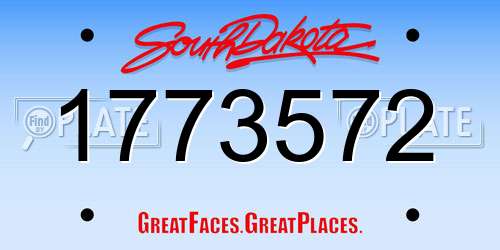 1773572 South Dakota License Plate