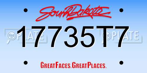 17735T7 South Dakota License Plate