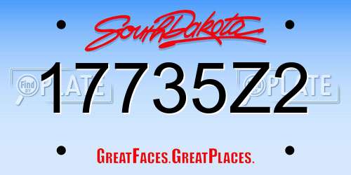 17735Z2 South Dakota License Plate