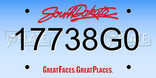 17738G0 South Dakota License Plate