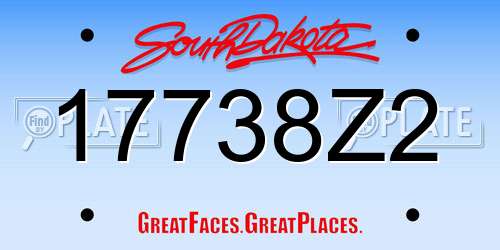 17738Z2 South Dakota License Plate