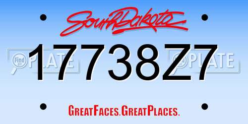17738Z7 South Dakota License Plate