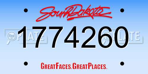 1774260 South Dakota License Plate