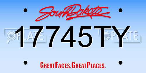 17745TY South Dakota License Plate