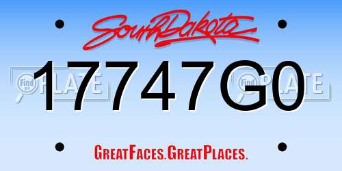 17747G0 South Dakota License Plate