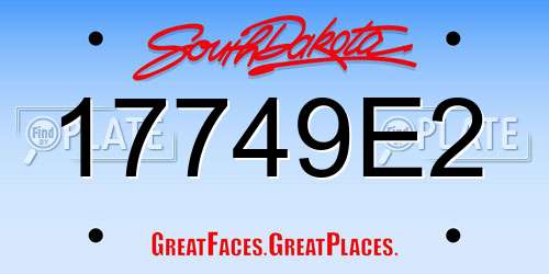 17749E2 South Dakota License Plate