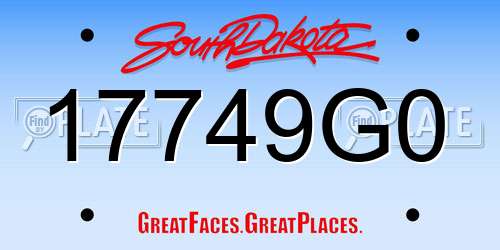 17749G0 South Dakota License Plate