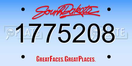 1775208 South Dakota License Plate