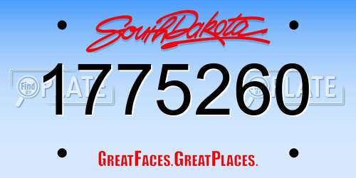 1775260 South Dakota License Plate