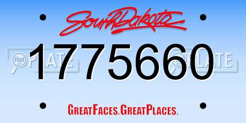 1775660 South Dakota License Plate