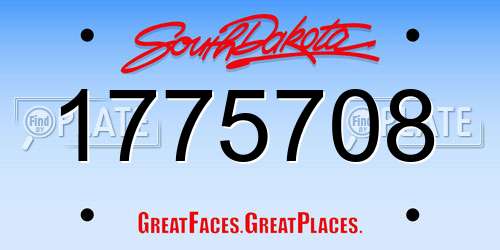 1775708 South Dakota License Plate