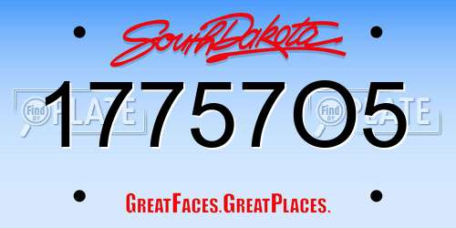 17757O5 South Dakota License Plate
