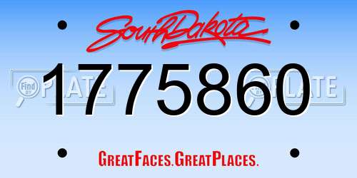1775860 South Dakota License Plate