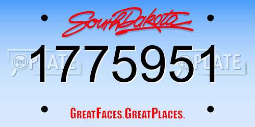 1775951 South Dakota License Plate