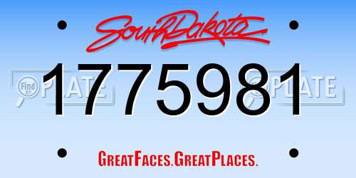 1775981 South Dakota License Plate