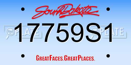 17759S1 South Dakota License Plate