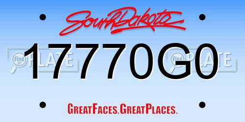 17770G0 South Dakota License Plate
