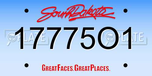 17775O1 South Dakota License Plate