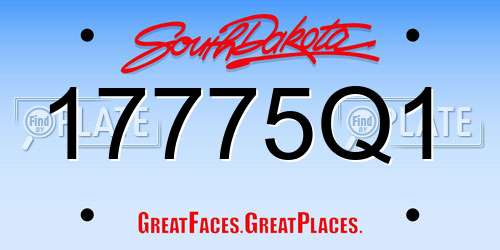 17775Q1 South Dakota License Plate