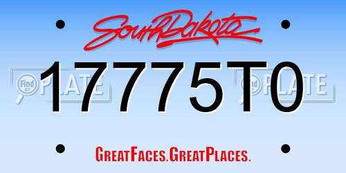 17775T0 South Dakota License Plate