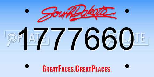 1777660 South Dakota License Plate