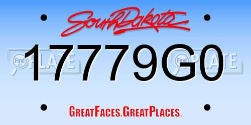 17779G0 South Dakota License Plate