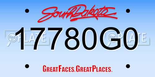 17780G0 South Dakota License Plate