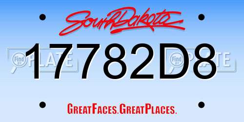 17782D8 South Dakota License Plate
