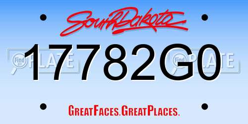 17782G0 South Dakota License Plate