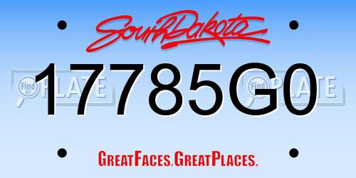 17785G0 South Dakota License Plate