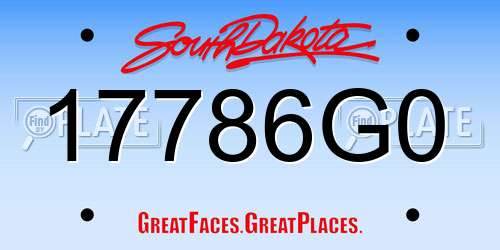 17786G0 South Dakota License Plate