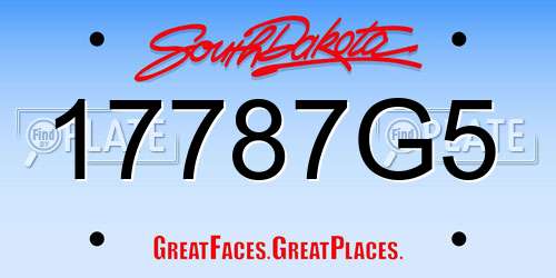 17787G5 South Dakota License Plate