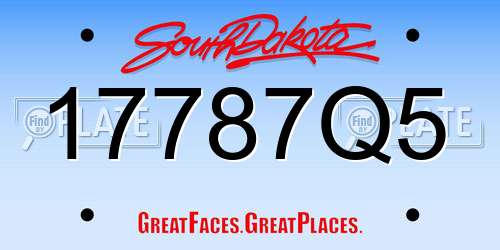 17787Q5 South Dakota License Plate