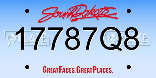 17787Q8 South Dakota License Plate