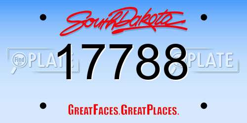17788 South Dakota License Plate