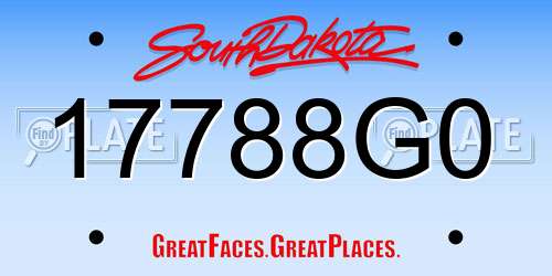 17788G0 South Dakota License Plate