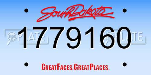 1779160 South Dakota License Plate
