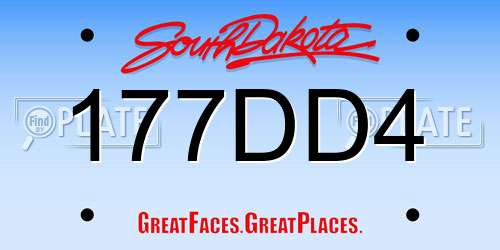 177DD4 South Dakota License Plate