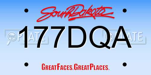 177DQA South Dakota License Plate