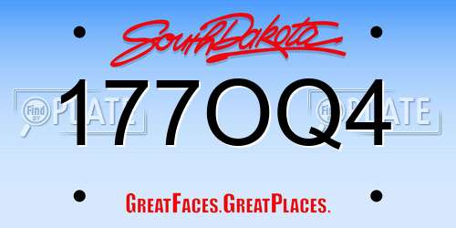 177OQ4 South Dakota License Plate