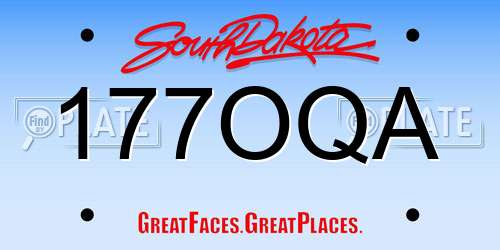 177OQA South Dakota License Plate