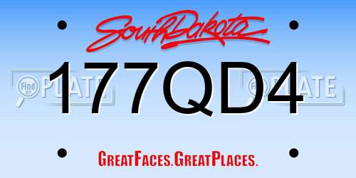 177QD4 South Dakota License Plate