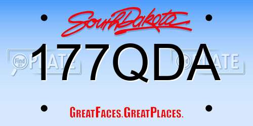 177QDA South Dakota License Plate