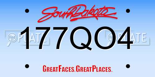 177QO4 South Dakota License Plate