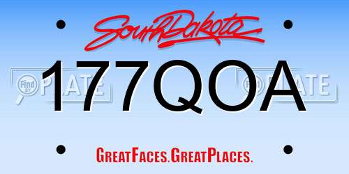 177QOA South Dakota License Plate