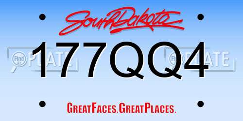 177QQ4 South Dakota License Plate