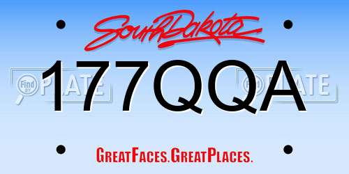 177QQA South Dakota License Plate